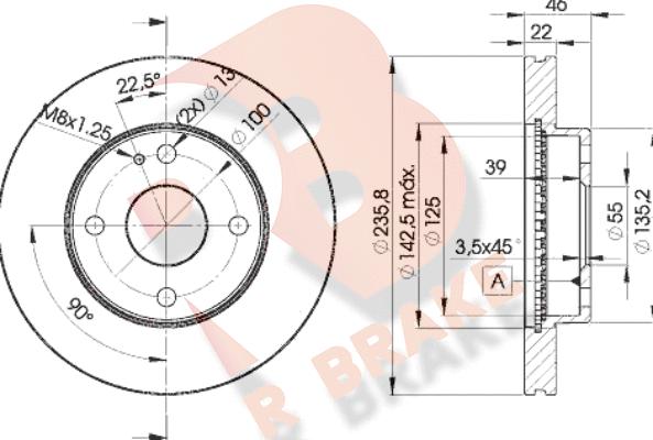 R Brake 78RBD23265 - Гальмівний диск avtolavka.club