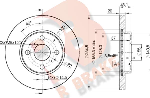 R Brake 78RBD22040 - Гальмівний диск avtolavka.club