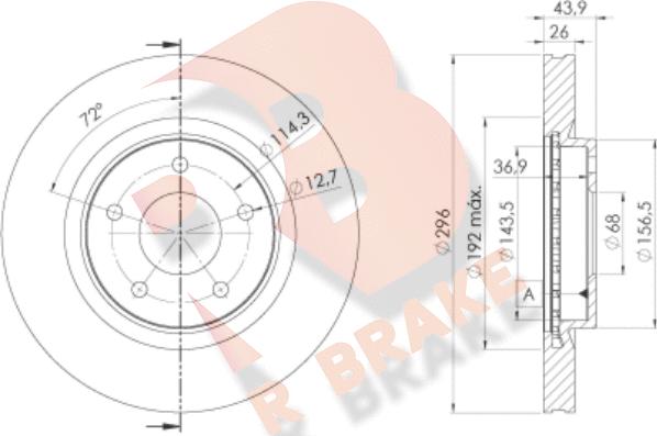 R Brake 78RBD22057 - Гальмівний диск avtolavka.club