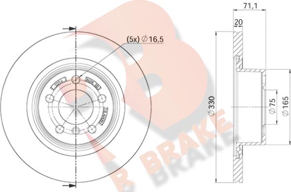 R Brake 78RBD22216 - Гальмівний диск avtolavka.club