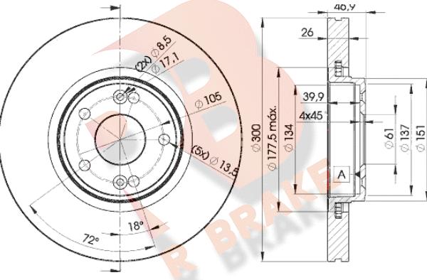 R Brake 78RBD22235 - Гальмівний диск avtolavka.club