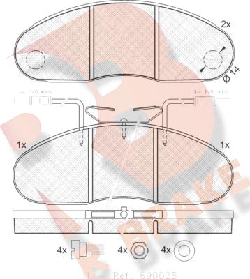 R Brake RB0994 - Гальмівні колодки, дискові гальма avtolavka.club