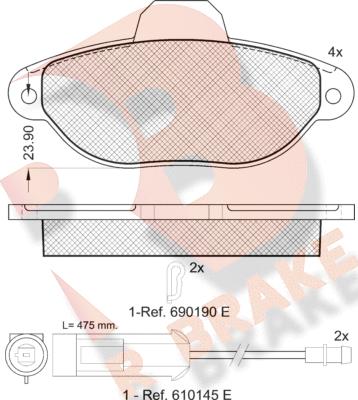 R Brake RB0953 - Гальмівні колодки, дискові гальма avtolavka.club