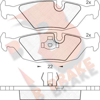 R Brake RB0422 - Гальмівні колодки, дискові гальма avtolavka.club