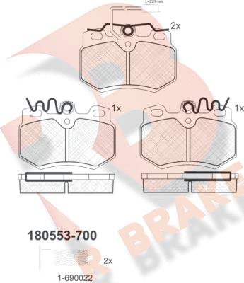 R Brake RB0553-700 - Гальмівні колодки, дискові гальма avtolavka.club