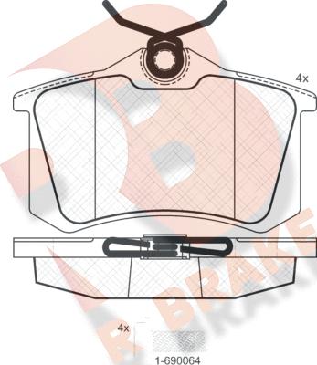 R Brake RB0697-703 - Гальмівні колодки, дискові гальма avtolavka.club