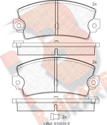 R Brake RB0098 - Гальмівні колодки, дискові гальма avtolavka.club