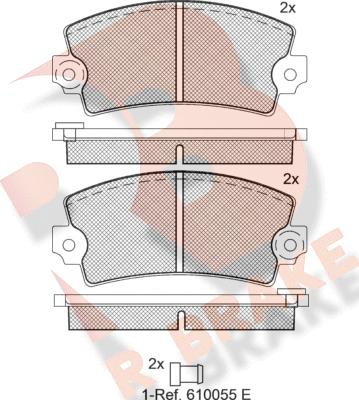 R Brake RB0060 - Гальмівні колодки, дискові гальма avtolavka.club