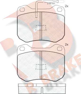 R Brake RB0198 - Гальмівні колодки, дискові гальма avtolavka.club