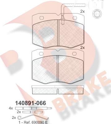 R Brake RB0891 - Гальмівні колодки, дискові гальма avtolavka.club