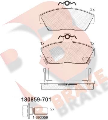 R Brake RB0859-701 - Гальмівні колодки, дискові гальма avtolavka.club