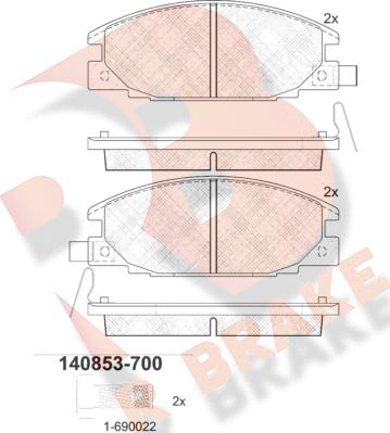 R Brake RB0853-700 - Гальмівні колодки, дискові гальма avtolavka.club