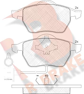 R Brake RB0808 - Гальмівні колодки, дискові гальма avtolavka.club