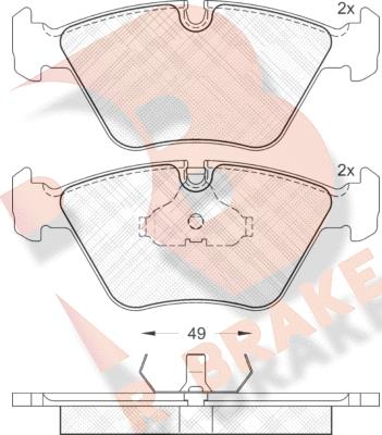 R Brake RB0883 - Гальмівні колодки, дискові гальма avtolavka.club