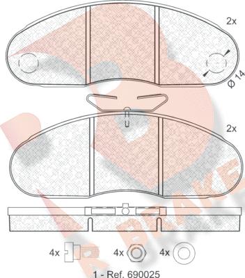 R Brake RB0834 - Гальмівні колодки, дискові гальма avtolavka.club