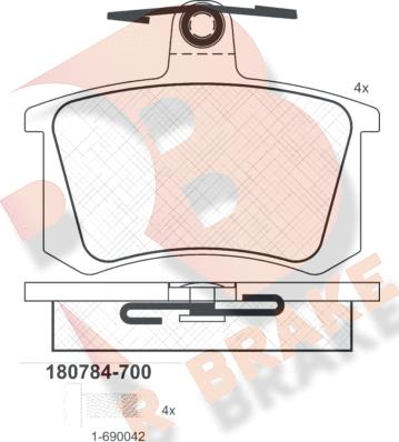 R Brake RB0784-700 - Гальмівні колодки, дискові гальма avtolavka.club