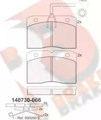 R Brake RB0730-066 - Гальмівні колодки, дискові гальма avtolavka.club