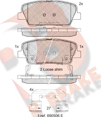 R Brake RB1954-066 - Гальмівні колодки, дискові гальма avtolavka.club