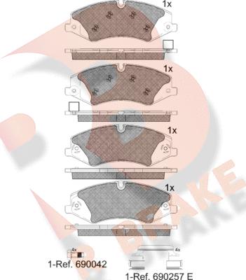 R Brake RB1957-203 - Гальмівні колодки, дискові гальма avtolavka.club