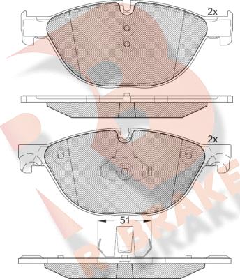 R Brake RB1961 - Гальмівні колодки, дискові гальма avtolavka.club