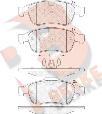 R Brake RB1915 - Гальмівні колодки, дискові гальма avtolavka.club