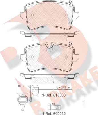 R Brake RB1986-203 - Гальмівні колодки, дискові гальма avtolavka.club