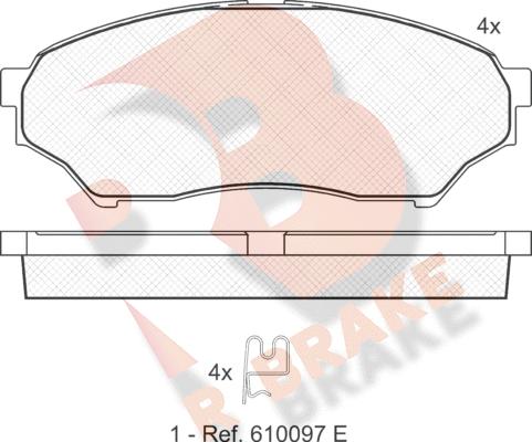 R Brake RB1443 - Гальмівні колодки, дискові гальма avtolavka.club