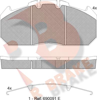R Brake RB1405-067 - Гальмівні колодки, дискові гальма avtolavka.club