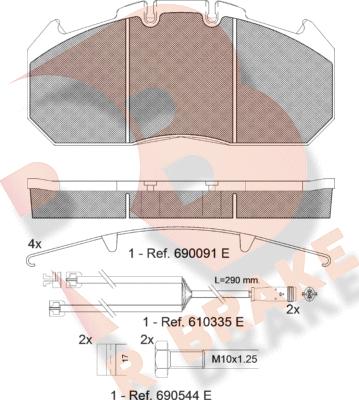 R Brake RB1405-120 - Гальмівні колодки, дискові гальма avtolavka.club