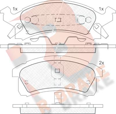 R Brake RB1412 - Гальмівні колодки, дискові гальма avtolavka.club