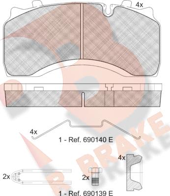 R Brake RB1430-066 - Гальмівні колодки, дискові гальма avtolavka.club