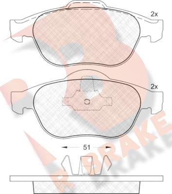 R Brake RB1432 - Гальмівні колодки, дискові гальма avtolavka.club