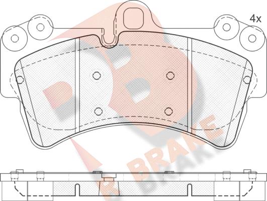 R Brake RB1595 - Гальмівні колодки, дискові гальма avtolavka.club