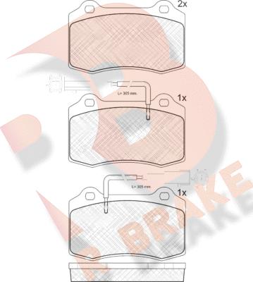 R Brake RB1598 - Гальмівні колодки, дискові гальма avtolavka.club