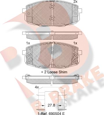 R Brake RB1540-208 - Гальмівні колодки, дискові гальма avtolavka.club