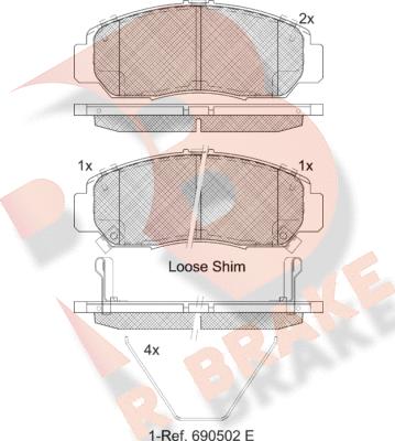 R Brake RB1543-208 - Гальмівні колодки, дискові гальма avtolavka.club