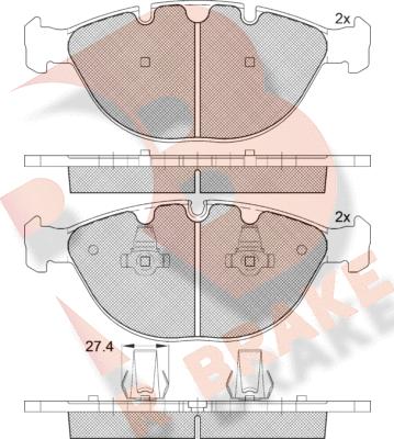 R Brake RB1547 - Гальмівні колодки, дискові гальма avtolavka.club