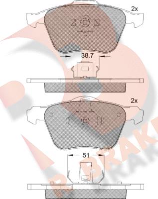 R Brake RB1551 - Гальмівні колодки, дискові гальма avtolavka.club