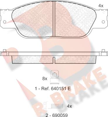 R Brake RB1561 - Гальмівні колодки, дискові гальма avtolavka.club