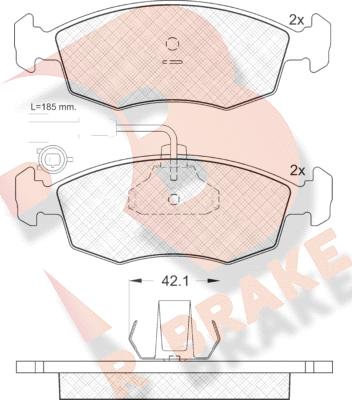 R Brake RB1518 - Гальмівні колодки, дискові гальма avtolavka.club