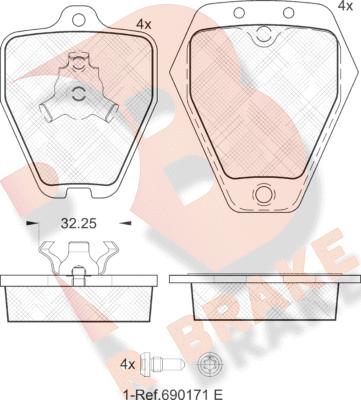 R Brake RB1692 - Гальмівні колодки, дискові гальма avtolavka.club