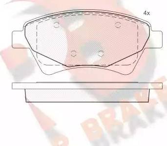 R Brake RB1649 - Гальмівні колодки, дискові гальма avtolavka.club