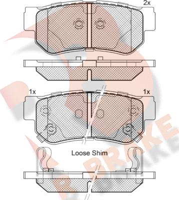 R Brake RB1645 - Гальмівні колодки, дискові гальма avtolavka.club