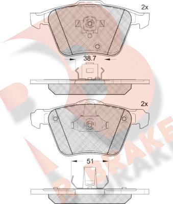 R Brake RB1655 - Гальмівні колодки, дискові гальма avtolavka.club