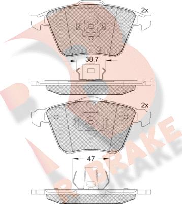 R Brake RB1652 - Гальмівні колодки, дискові гальма avtolavka.club