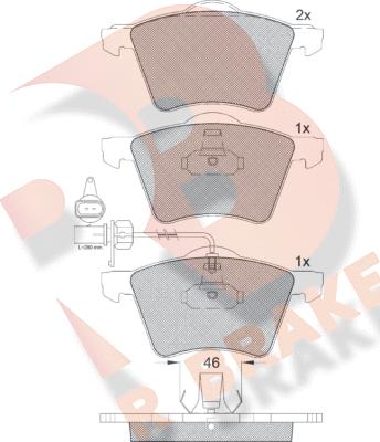 R Brake RB1605 - Гальмівні колодки, дискові гальма avtolavka.club