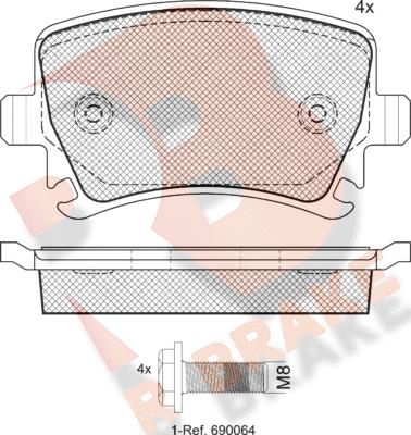 R Brake RB1600-703 - Гальмівні колодки, дискові гальма avtolavka.club