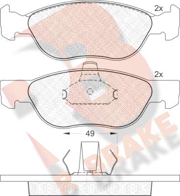 R Brake RB1602 - Гальмівні колодки, дискові гальма avtolavka.club