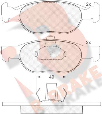 R Brake RB1616 - Гальмівні колодки, дискові гальма avtolavka.club