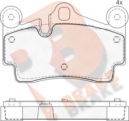 R Brake RB1611 - Гальмівні колодки, дискові гальма avtolavka.club